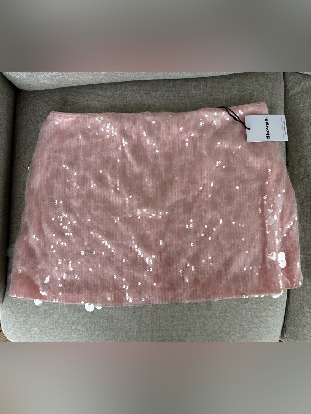 Showpo Blush Pink Sequin Mini Skirt